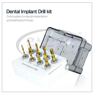 Kit de 8 piezas de instrumentos quirúrgicos para implantes, autoclavables, con soporte para taladro recubierto de plasma dorado, manual incluido, de Blush Surgical - Product Image 2