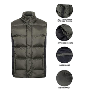 Chaleco Acolchado Sin Mangas para Hombre, Ligero y Cálido, con Cierre, Estilo Casual para Exteriores, Color Gris Oscuro Vintage - Product Image 3