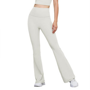 Solid Cross Back Wholesale Gym Slimming Sportswear Custom Fitness <b>Flare</b> Sports Breathable High Waisted Yoga <b>Leggings</b> - Product Image 3