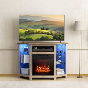 Smart APP controllata angolo camino TV Stand con luci a LED per 50 pollici TV - Product Image 2
