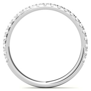 Round Brilliant Cut Moissanite Stackable Band 925 Sterling <b>Silver</b> White Gold Plated Wedding Anniversary <b>Ring</b> Gift for Her - Product Image 4