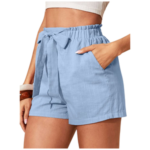 Pantalones cortos de lino de alta calidad hechos a medida para damas Ropa de mujer de tela natural versátil - Product Image 2
