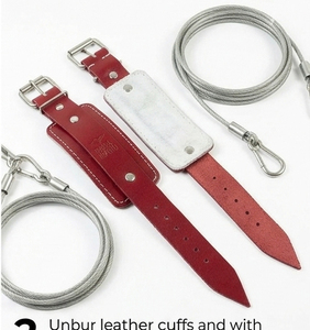 Correas de tobillo de cuero para máquina de cable, correas de ejercicio para culturismo con protección de palma, correas de tobillo deportivas ajustables - Product Image 2