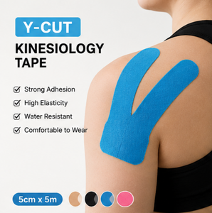 เทปคิเนซิโอโลยี Y-Cut ขนาด 5 ซม. x 5 ม. ยึดติดแน่น กันน้ำ เหมาะสำหรับกายภาพบำบัด ใช้ได้ทั้งชายและหญิง - Product Image 1