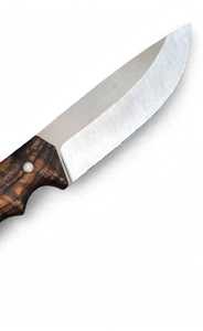 Cuchillo Utilitario de Hoja Fija de Acero al Carbono con Mango de Madera Burl Personalizado, Herramienta EDC para Bushcraft - Product Image 4