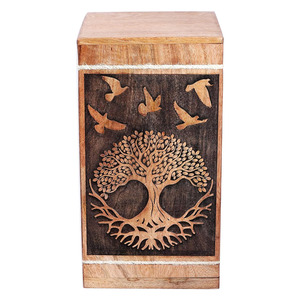 Vente chaude pour la conception en bois de manguier Urne de vie d'arbre adulte Cercueil en bois fabriqué à la main pour animaux de compagnie Fabricant en gros Exportateur - Product Image 2
