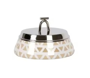 Casserole de luxe en métal avec couvercle et support, bol de service isotherme haut de gamme, récipient chauffe-plats pour buffet - Product Image 3