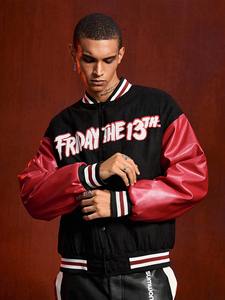 Chaqueta universitaria personalizada para hombre, estilo streetwear, con parches de letras, bordado chenille, apliques, mezcla de lana y forro polar, gruesa, informal, deportiva, para invierno. - Product Image 3