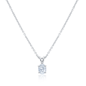 Pendentif solitaire en diamant taille radiant de 0,50 carat, plaqué rhodium, or 14 carats - Product Image 4