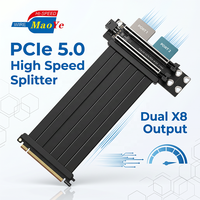 Carte d'extension PCIe Gen5 X16 2 ports X8 sans perte de performance, Riser GPU pour calcul IA, faible EMI, PCB 6 couches, anti-interférence, en stock