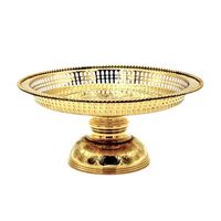 14 "beau plateau en laiton antique thaïlandais classique de piédestal avec la conception d'éléphant. Parfait pour hôtels, restaurants servant assiette.