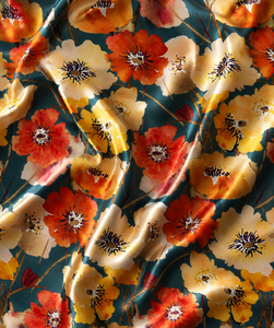 Tissu satiné modal floral 43/44" organique léger et transparent tissé pour vêtements féminins, vêtements de sport, robes de mariée et costumes - Product Image 3