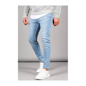 Jean en denim coupe droite pour homme, nouveau design de haute qualité, style hip-hop, avec boutons et rivets, finition délavée, disponible en plusieurs coloris pour l'été - Product Image 6