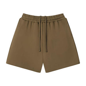 420 GSM Heavyweight 100% Cotton Solid Color Loose Fit Casual French Terry <b>Elastic</b> Shorts - Product Image 4