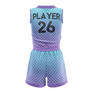 Ensemble d'uniformes de basketball personnalisés pour femmes adultes grandes tailles, sans manches, col en V, respirant, évacuant l'humidité, 100 % polyester mesh - Product Image 6