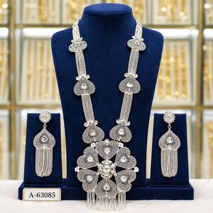 MOLL JEWELLERS Ensemble de bijoux ethniques en gros pour femmes, tendance, plaqué or, avec pendentif en zircon, collier et boucles d'oreilles A-63082 - Product Image 3