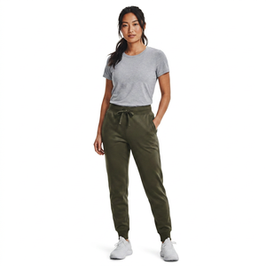 Men's Olive Green <b>Polyester</b> Sweatpants Elastic Waist Drawstring Casual Pleated Front Side Pockets Quick Dry Eco-Friendly - Product Image 2