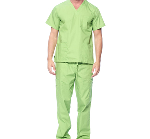 Conjunto de Uniforme Médico de Algodón Verde para Mujer, Cuello en V, Manga Corta, Pantalones, Ropa de Hospital, Personalizable con Marca y Detección de Agujas - Product Image 4