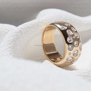 IGI Lab cultivé Vintage 14k or blanc fait à la main ensemble de tension mariage/fiançailles unisexe bague coupe diamant anniversaire fête cadeau - Product Image 4