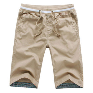 Pantalones Cortos Bermuda Casuales de Algodón Color Caqui para Hombre, Cintura Media, Transpirables - Product Image 1