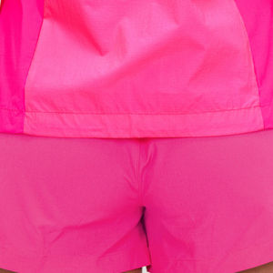 Blouson de sport rose pour femme à capuche, coupe racer, manches longues, fermeture éclair, coupe-vent, léger, couleur unie, vêtement d'extérieur sportif pour le printemps - Product Image 5