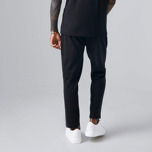 High Quality Men's Basic Hooded T-Shirt <b>Trouser</b> Set Custom Logo Cotton Fabric Soft Breathable Full Sleeve Tee Matching Bottoms - Product Image 2