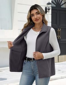 OEM High Quality <b>Women's</b> Soft <b>Pink</b> Fleece Vest Classic Fit Zip Front Sleeveless Warm Winter <b>Waistcoat</b> Wholesale Manufacturer - Product Image 4