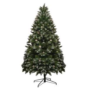 Árbol de Navidad de PVC de 1.5 m con 619 Ramas Cubiertas de Nieve y Piñas, Árbol de Navidad Artificial Ecológico - Product Image 1