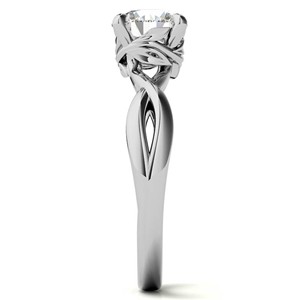 Colorless Moissanite Engagement <b>Ring</b> 925 Sterling Silver Wedding <b>Statement</b> <b>Ring</b> 1 Carat Round Cut Twisted <b>Ring</b> - Product Image 5