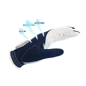Guantes de golf unisex de PU azul marino y blanco, modelo deportivo antideslizante sin cordones - Product Image 4