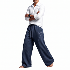 Men Luxury Heavyweight Cotton Fleece Jogger Pants Custom GSM <b>Oversized</b> Streetwear <b>Sweatpants</b> For Winter - Product Image 3