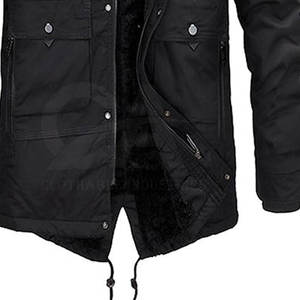 Chaqueta de Invierno Impermeable para Hombre con Capucha de Piel Sintética, Parka Cortavientos para Nieve, Chaqueta con Capucha de Piel Sintética para Exteriores - Product Image 4