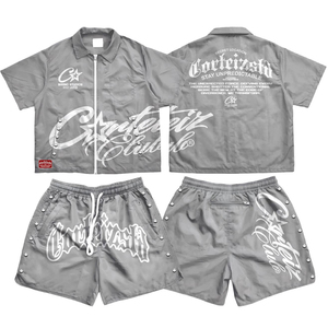Short Sleeve Windbreaker <b>Jacket</b> & Shorts Set Lightweight Outdoor Wear Custom Design <b>Men</b> <b>Summer</b> Short Sleeve Windbreaker Set - Product Image 2