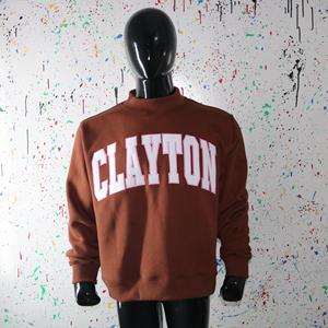 Sweat-shirt à col montant CLAYTON BROWN 100% BLANC avec broderie appliquée, col large, URBAN PRODUCTIONS - Product Image 3