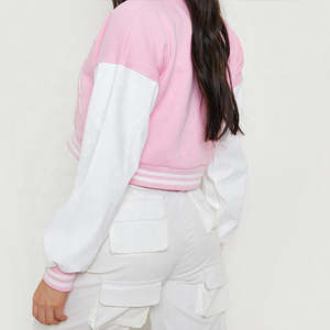 Chaqueta Varsity de Primera Calidad para Mujer, Estilo Béisbol, Corta, de Lana y Cachemira, Transpirable y Personalizable - Product Image 2