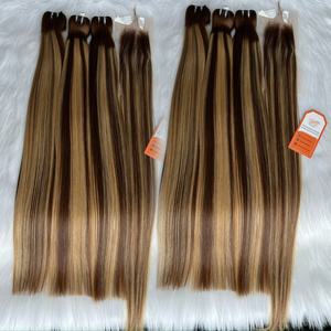 Prix de gros de trame droite à cuticule alignée cheveux Remy couleur piano du fournisseur de cheveux vietnamiens - Product Image 2