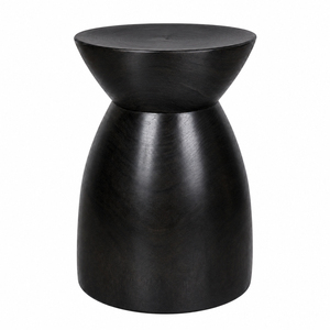 Premium <b>High</b> Quality Black Finish Solid Suar Wood Handmade Multi-Function Hourglass Modern Living Room Accent <b>Stool</b> Side <b>Table</b> - Product Image 2