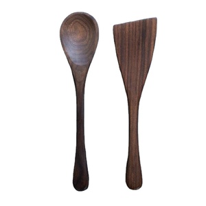 100% Pure Natural Wood Eco-Friendly Cooking <b>Serving</b> <b>Spoon</b> Utensil Sets Dishwasher Microwave Safe Kitchen Utensils for Hotel - Product Image 1