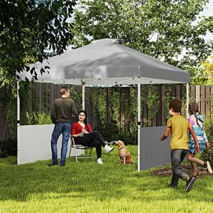 Tenda Parasole 3x3m Grigio Scuro UV50+ con 2 Pareti Laterali e Borsa con Ruote - Product Image 2