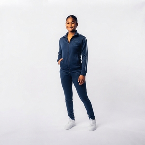 <b>Women</b> Solid Color Full Sleeve Tracksuit <b>Set</b> With Side Stripe Regular Fit All Seasons Sporty Wear - Product Image 1