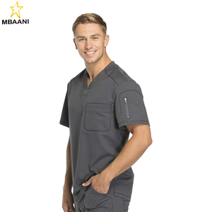 <b>Scrubs</b> for Men Athletic-Inspired V-Neck Chest Pocket <b>Scrub</b> <b>Top</b> with Four-Way Stretch & Moisture Wicking - Product Image 4