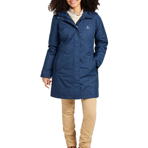 Syndekon <b>Women's</b> Navy Blue Long Hooded Parka <b>Waterproof</b> <b>Winter</b> <b>Coat</b> - Product Image 1