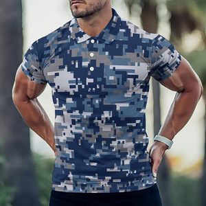Tissu imprimé anti-plis en maille à poches plaquées pour hommes, motif camouflage pour polo - Product Image 2