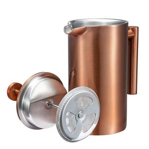 Presse à café BERTILLE Offre Spéciale double paroi cafetière électroplaqué <span class=keywords><strong>or</strong></span> cuivre acier inoxydable presse française cafetière - Product Image 2