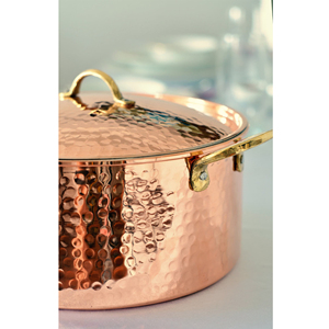 Nouveaux ensembles de batterie de cuisine en cuivre avec revêtement intérieur en acier inoxydable, design martelé, pour soupes, lait, steaks et fritures - Product Image 2
