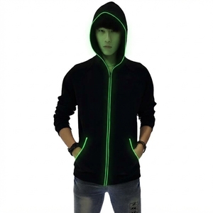 Vente en gros de sweats à capuche lumineux pour hommes, 100% coton, manches longues, impression personnalisée, respirant, imperméable, streetwear d'été - Product Image 4