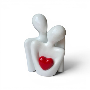 AG Elements Couple en céramique pour ensemble de figurines, sculpture abstraite décorative moderne, romantique, Saint-Valentin, artisanale, pour la maison - Product Image 1