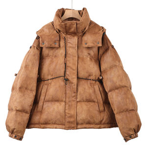 Winter Custom Full Zip Men's Puffer Jacket with Hood Cotton Filled Embroidery & Printed Design - Product Image 2