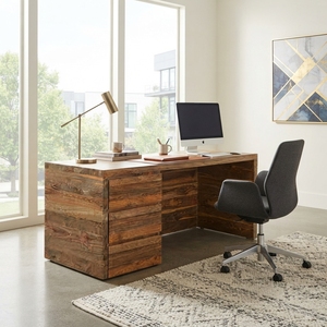 Premium wooden cube office <b>desk</b> executive computer writing table <b>study</b> <b>desk</b> solid teak wood storage drawers workspace decor unit - Product Image 4