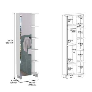 Mobile da Bagno Reno con Finitura Bianca a Specchio e Quattro Ripiani Interni - Product Image 4